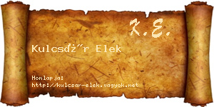 Kulcsár Elek névjegykártya