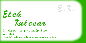 elek kulcsar business card